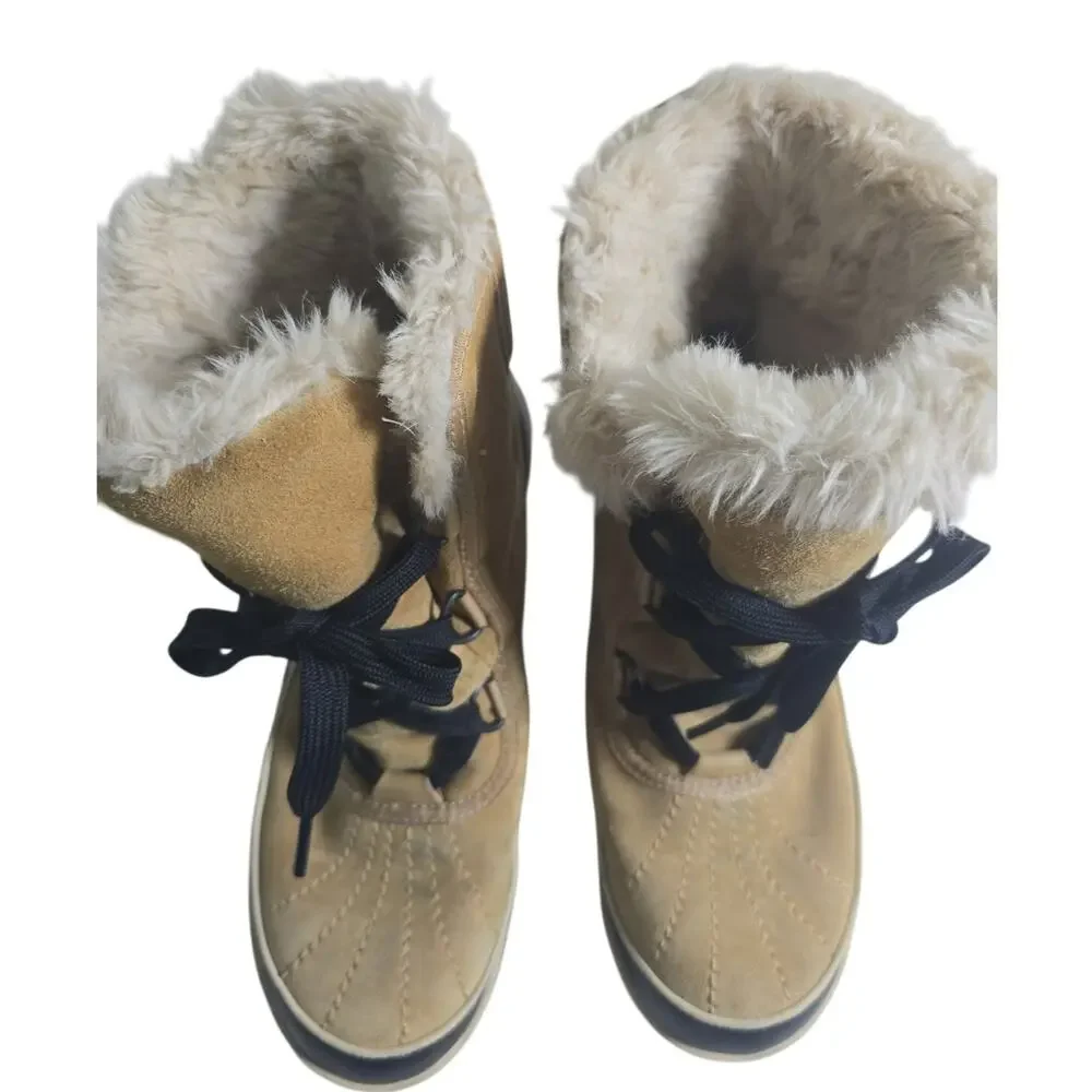 Sorel Tivoli II Waterproof Duck Fleece Leather Winter Boots Shoes Womens 9 Tan